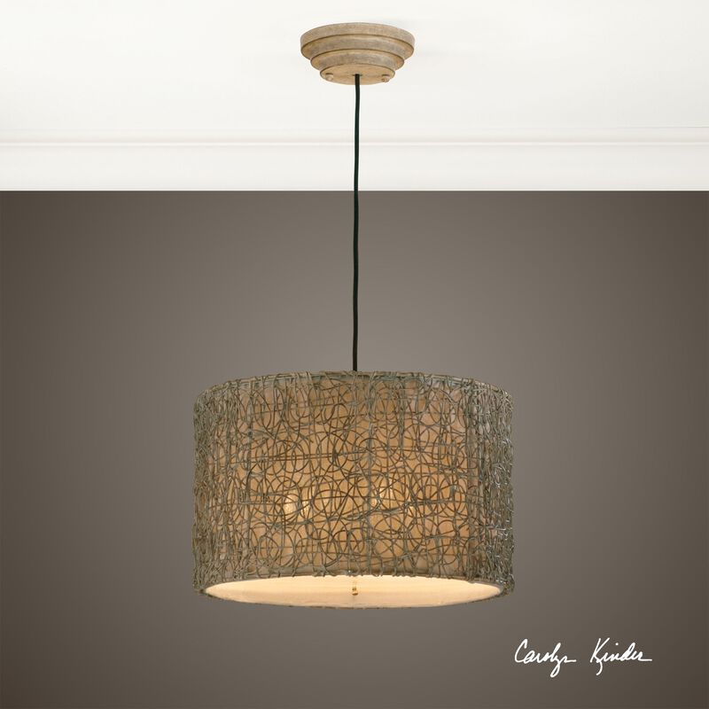 Uttermost Knotted Rattan Light Drum Pendant image number 2